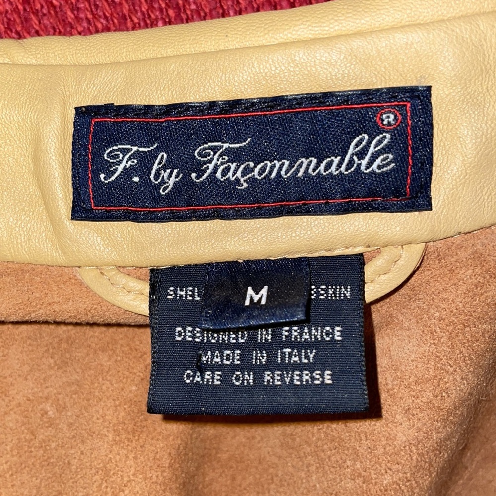 F. By Faconnable long sleeve Lambskin LEATHER button down shirt made in Italy
